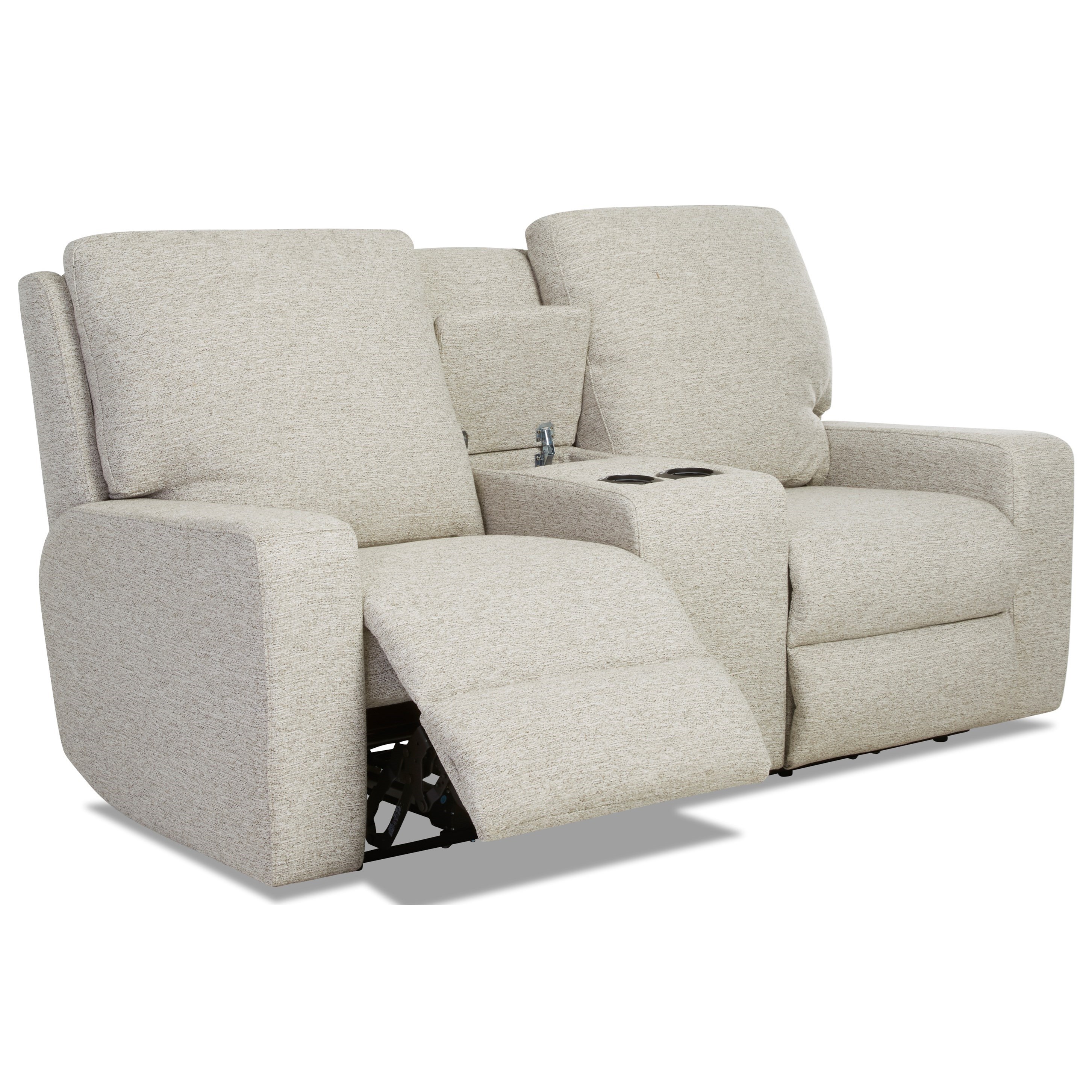 Klaussner Alliser Contemporary Power Reclining Loveseat w/ Console and
